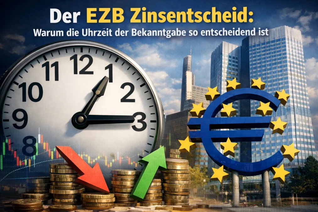 Der EZB Zinsentscheid: Warum die Uhrzeit der Bekanntgabe so entscheidend ist 1 Der EZB Zinsentscheid