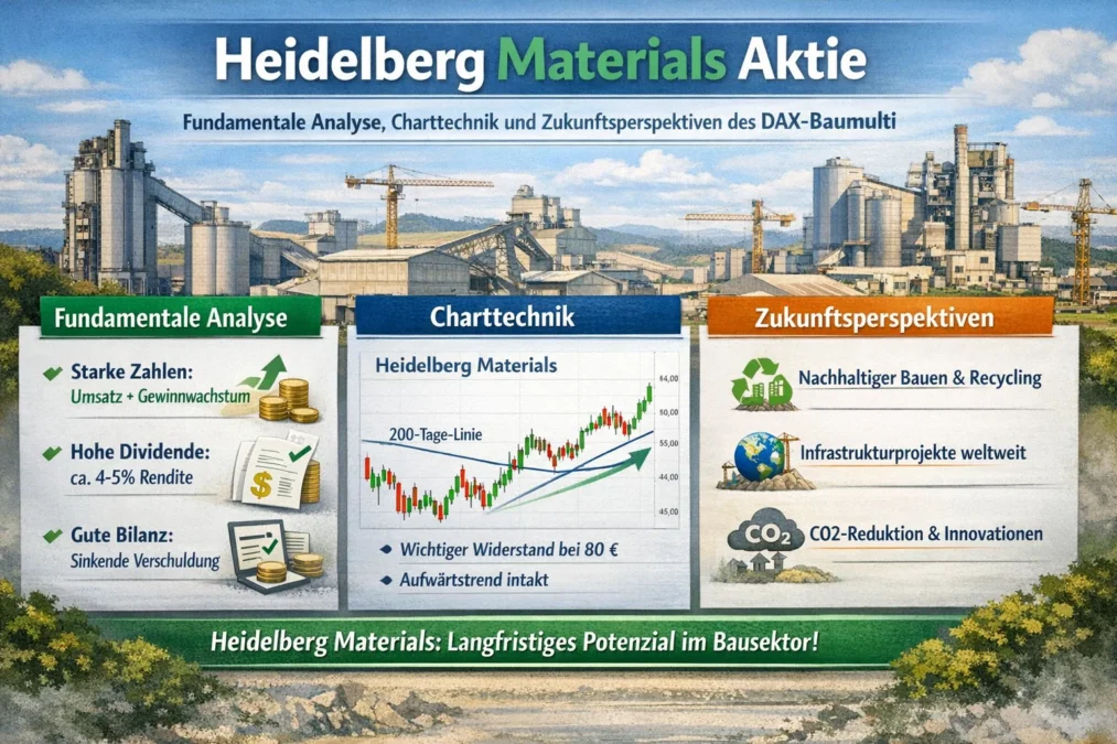 Heidelberg Materials Aktie: Fundamentale Analyse, Charttechnik und Zukunftsperspektiven des DAX-Baumulti 1 Heidelberg Materials Aktie