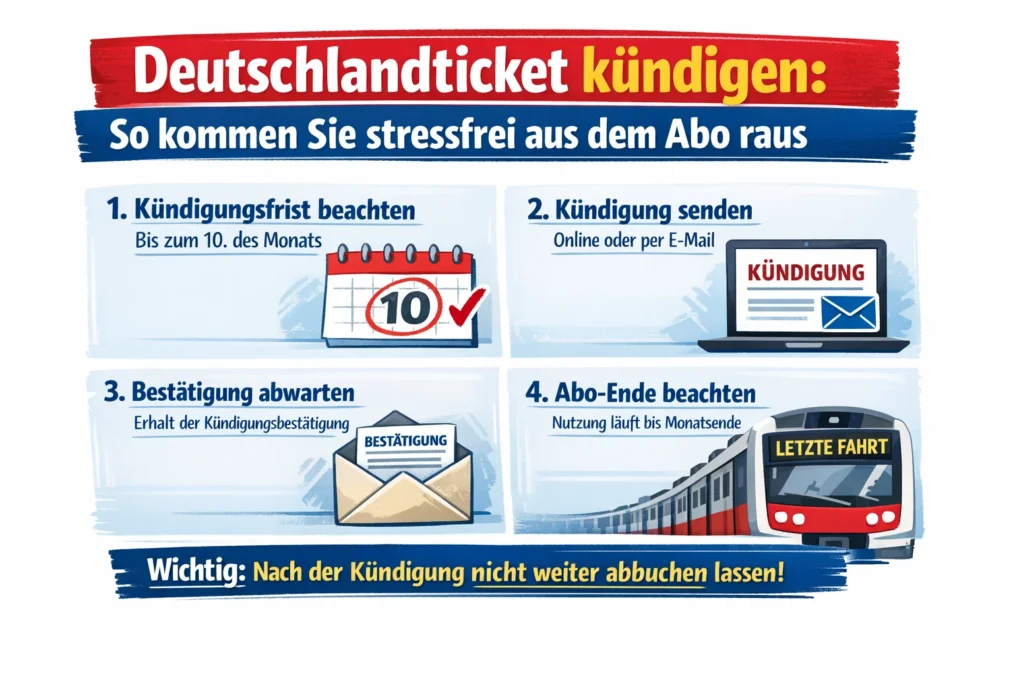 Deutschlandticket kündigen: So kommen Sie stressfrei aus dem Abo raus 1 Deutschlandticket kündigen